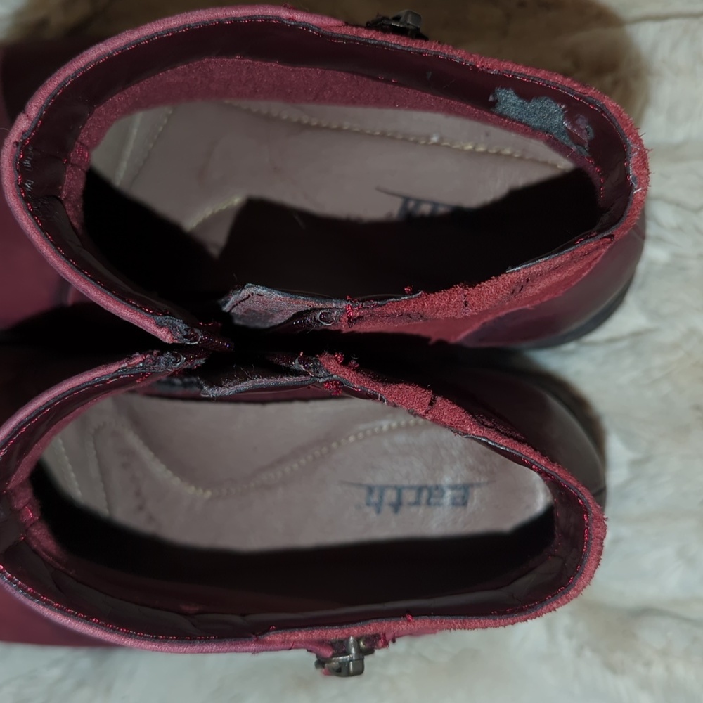 Earth Womens Jordan Wine leather zip boots size 7.5 wide - Picture 7 of 7